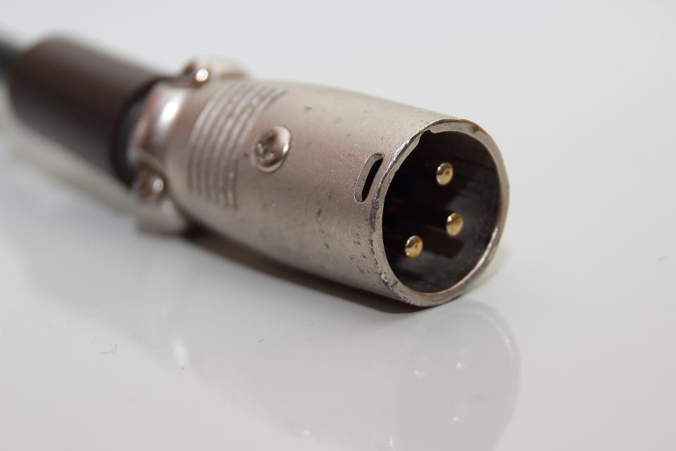 A three-pin XLR plug